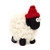 Erin Knitwear Mountain Black Face Stand Sheep Bobble Hat Red _10001