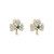 Solvar 14K Gold Diamond & Emerald Shamrock Stud Earrings_10001