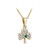 Solvar 14K Gold Diamond & Emerald Shamrock Pendant_10001