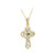 Solvar 14K Two Tone Gold Emerald Cross Pendant_10001