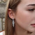 Long Slim Pierced Earrings Set With Cubic Zirconia Stones