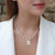 Gold & Pearl Beaded Neckace with Rectangle Star Charm