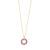 Short Open Circle Baguette Pendant/Chain Pink/Yellow Gold 