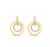 Gold Two Circle Drop Earrings