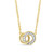 Gold Interlocking Circles Crystal Pendant