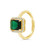 Gold & Emerald Rectangle Halo Setting Cluster Ring