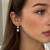 Gold Cubic Zirconia Three Stone Drop Earrings