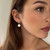 Gold & White Opal Clover Hoop Drop Earrings