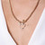 Ava Gold Small Beaded Necklace with Hammered Heart