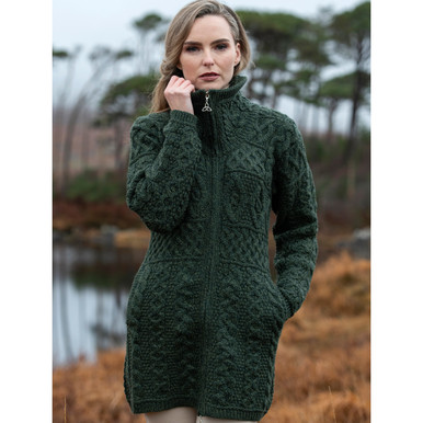 Brigid hooded clearance aran cardigan