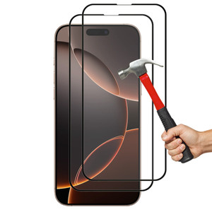 2x iPhone 16 Pro (6.3") Premium Full Cover 9H Tempered Glass Screen Protectors