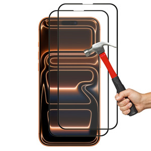 2x iPhone 17 Pro Max (6.9") Premium Full Cover 9H Tempered Glass Screen Protectors