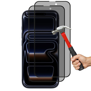 2x iPhone 17 Pro (6.3") Privacy Anti-Spy Premium Full Cover 9H Tempered Glass Screen Protectors