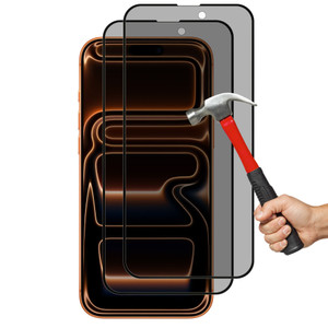 2x iPhone 17 Pro Max (6.9") Privacy Anti-Spy Premium Full Cover 9H Tempered Glass Screen Protectors