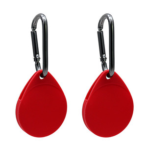 [2 pack] Red Silicone Protective Full Coverage Case Holder for Apple AirTag Tracker with Keychain Ring