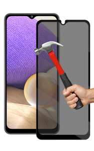 2x Galaxy A22 5G (6.6") Privacy Anti-Spy Premium Full Cover 9H Tempered Glass Screen Protectors