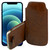 iPhone 12 Mini (5.4") Brown Pull Tab Pouch Slim Sleeve PU Leather Case