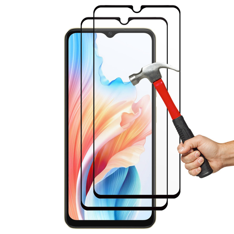 2x OPPO A18 4G Premium Full Cover 9H Tempered Glass Screen Protectors