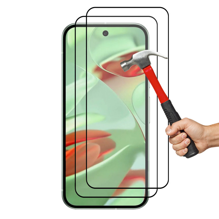 2x Google Pixel 9 Premium Full Cover 9H Tempered Glass Screen Protectors