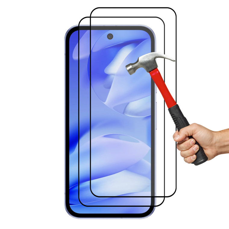 2x Google Pixel 9a Premium Full Cover 9H Tempered Glass Screen Protectors