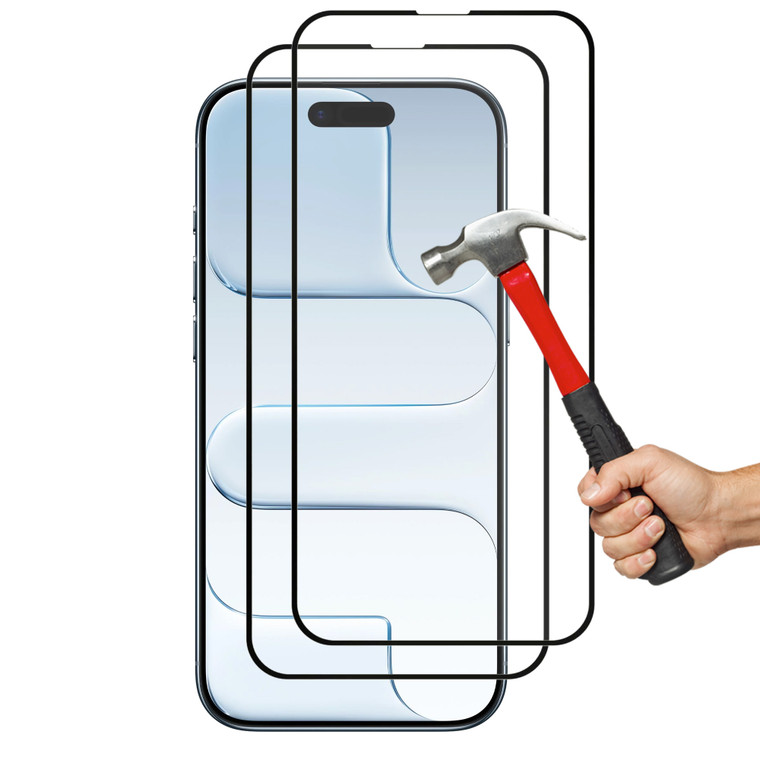 2x iPhone 17 Air (6.5") Premium Full Cover 9H Tempered Glass Screen Protectors
