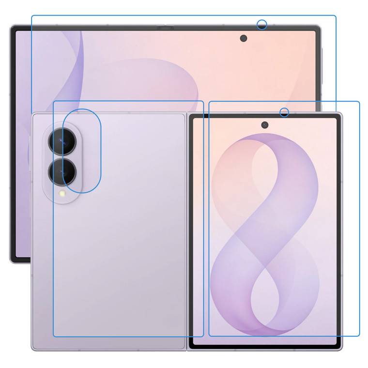 [3x in 1] Samsung Galaxy Z Fold8 Premium Hydrogel Full Cover Clear Screen Protectors
