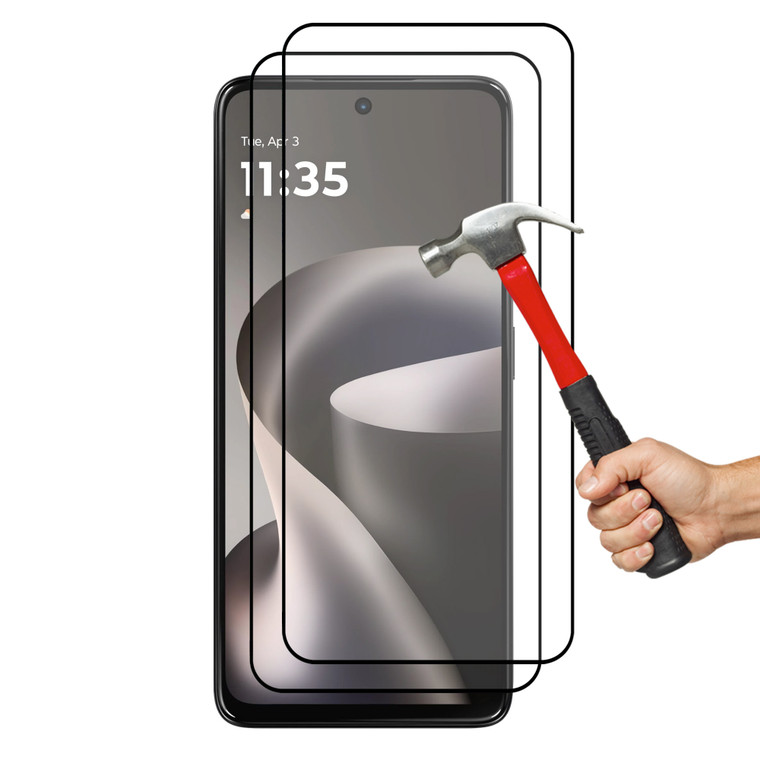 2x Motorola Moto G37 5G Premium Full Cover 9H Tempered Glass Screen Protectors