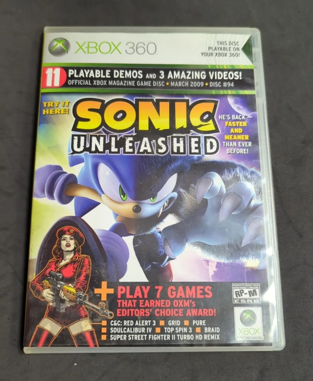SONIC UNLEASHED MICROSOFT XBOX 360 DEMO DISC #94 AUTHENTIC COLLECTORS