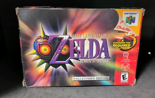 Authentic Legend of Zelda Majora’s Mask Nintendo 64 box cartridge and inserts