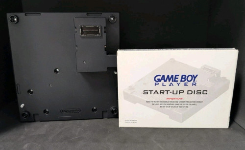 Authentic Nintendo GameCube Game Boy Player with startup disc and original Nintendo branding