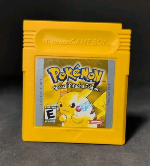 Authentic Pokémon Yellow Version Nintendo Game Boy cartridge with original label
