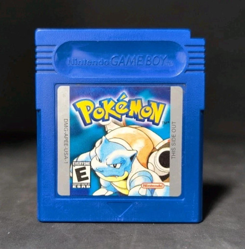 Authentic Pokémon Blue Version Nintendo Game Boy cartridge with original labe