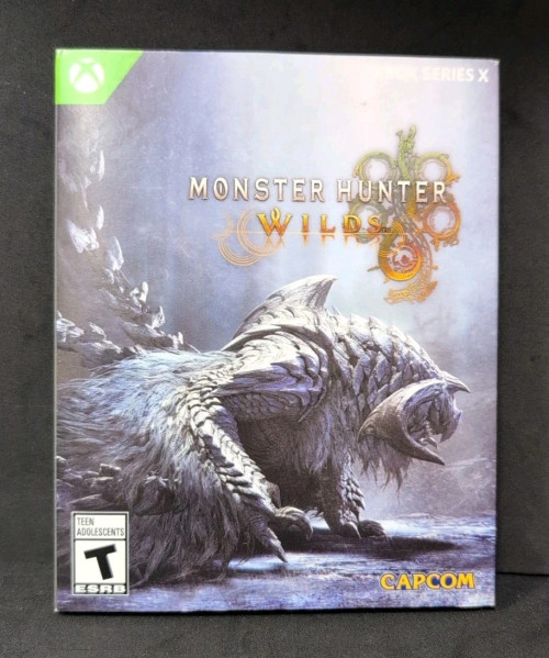 Authentic Monster Hunter Wilds Xbox Series X SteelBook case and game disc