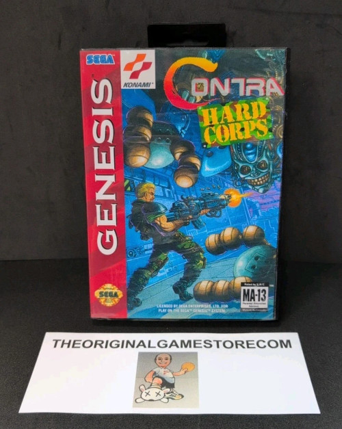 Authentic Contra Hard Corps Sega Genesis cartridge with original label