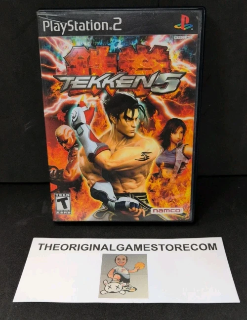 Authentic Tekken 5 Sony PlayStation 2 PS2 2005 complete in box with game disc case and manual