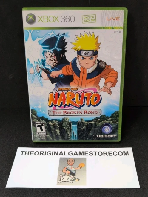 Authentic Naruto The Broken Bond Microsoft Xbox 360 2008 complete in box with game disc case and manual tested working