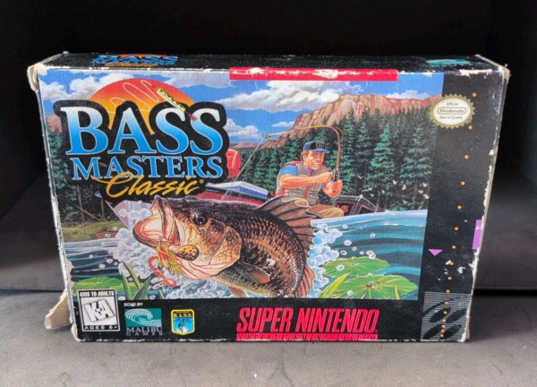 Bass Masters Classic SNES complete in box with cartridge and manual tested in good condition Bass Masters Classic SNES complete in box with cartridge and manual tested in good condition