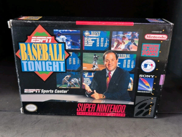 ESPN Baseball Tonight SNES complete in box with manual cartridge tested in good condition ESPN Baseball Tonight SNES complete in box with manual cartridge tested in good condition