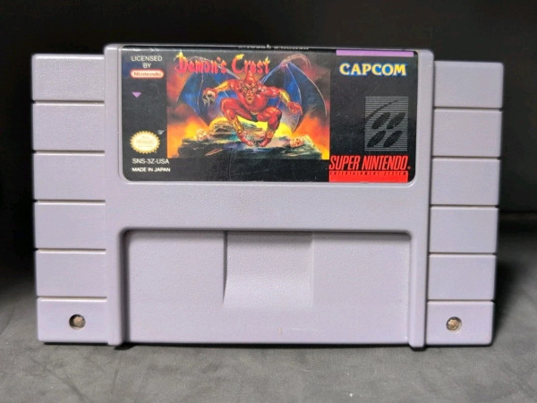 Authentic Demon’s Crest Super Nintendo cartridge with original label