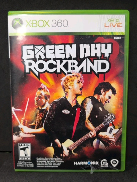 Authentic Green Day Rock Band Xbox 360 case disc and manual