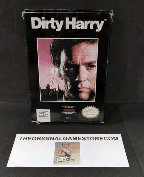 Authentic Dirty Harry Nintendo NES box cartridge and inserts