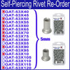 1500 Piece Aluminum Self Piercing Rivet Kit - 100 each of 15 Sizes with storage case GAT-33X53-KIT F