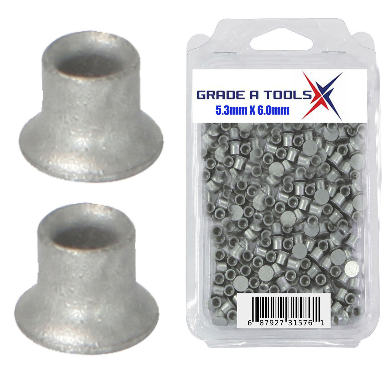 5.3mm x 6.0mm Aluminum Self Piercing Rivets, 100/Box A
