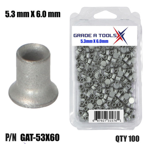 5.3mm x 6.0mm Aluminum Self Piercing Rivets, 100/Box B
