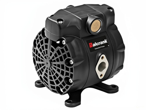 Balcrank CenterFlo CF15 (1120-023A) polypropylene AODD pump: 15 GPM max flow, stall-free patented air valve, chemical-resistant design. Ideal for DEF, antifreeze & windshield wash transfer.