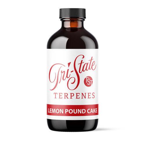 A bottle of Lemon Pound Cake terpenes for Vape.