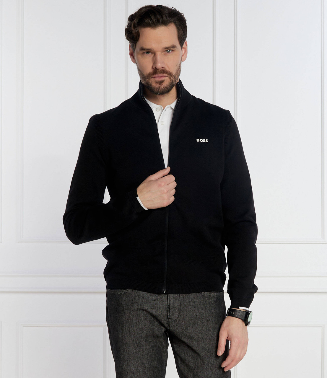 ★Hugo Boss★EverX Full Zip Sweater 50498540402 BOSS ZIP THROUGH EVER_X 50498540 - HUGO BOSS NZ