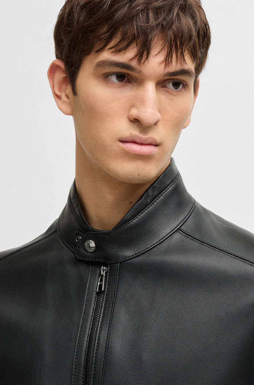 BOSS LEATHER JACKET H-MANSELL 50532475 - HUGO BOSS NZ