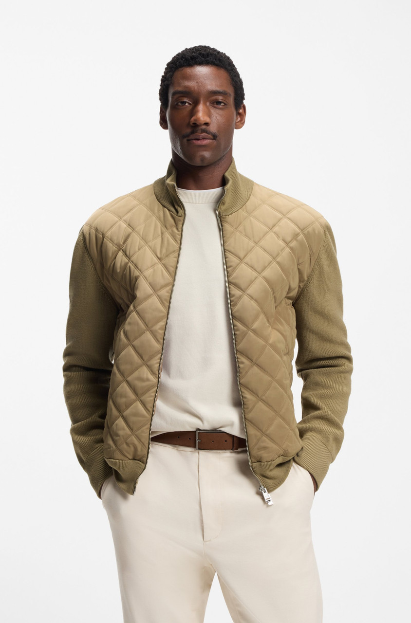 服*堂様 HUGO BOSS ウールニット ジャケット キルティング フロント BOSS KNITTED JACKET C-UBON 50555126 - HUGO BOSS NZ
