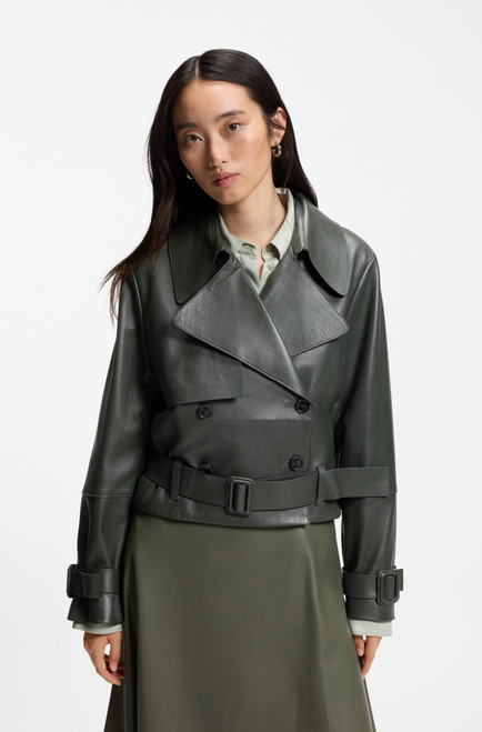 BOSS LEATHER JACKET TRENCH SATELA 50566471